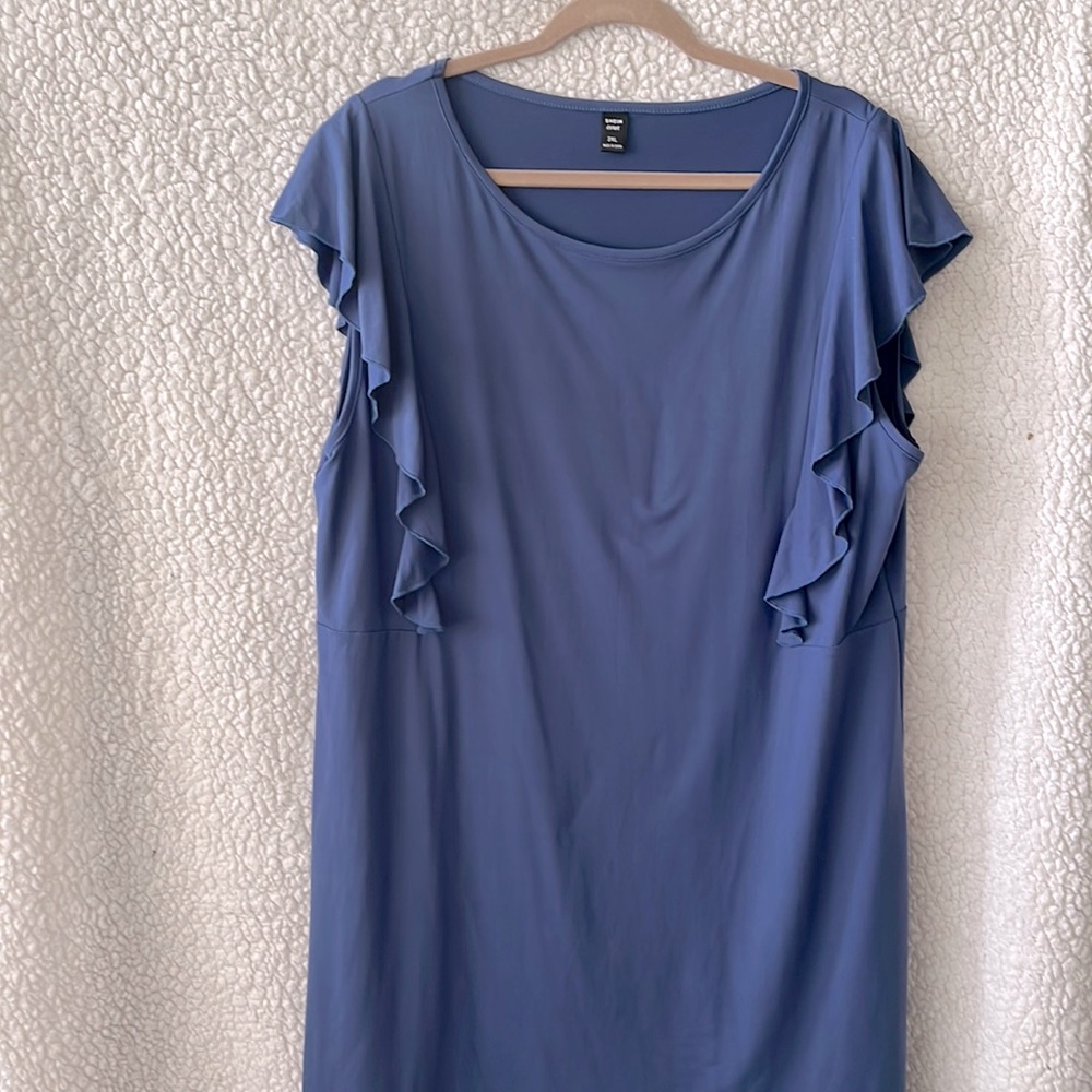 SHEIN blue dress with ruffles size 2XL